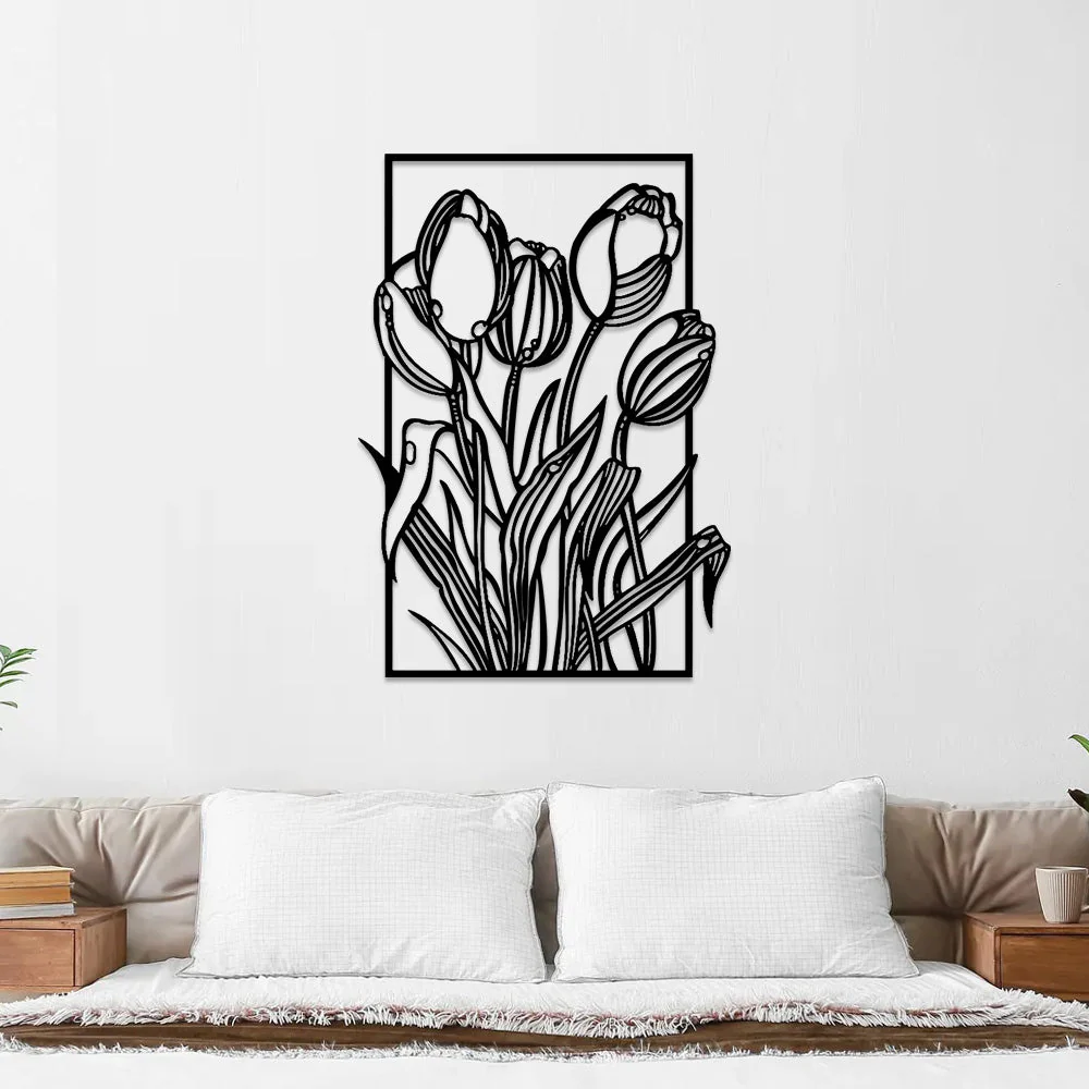 Jardin Fleuri Métal Décoratif Mural - Décoration Murale Intérieur et Extérieur