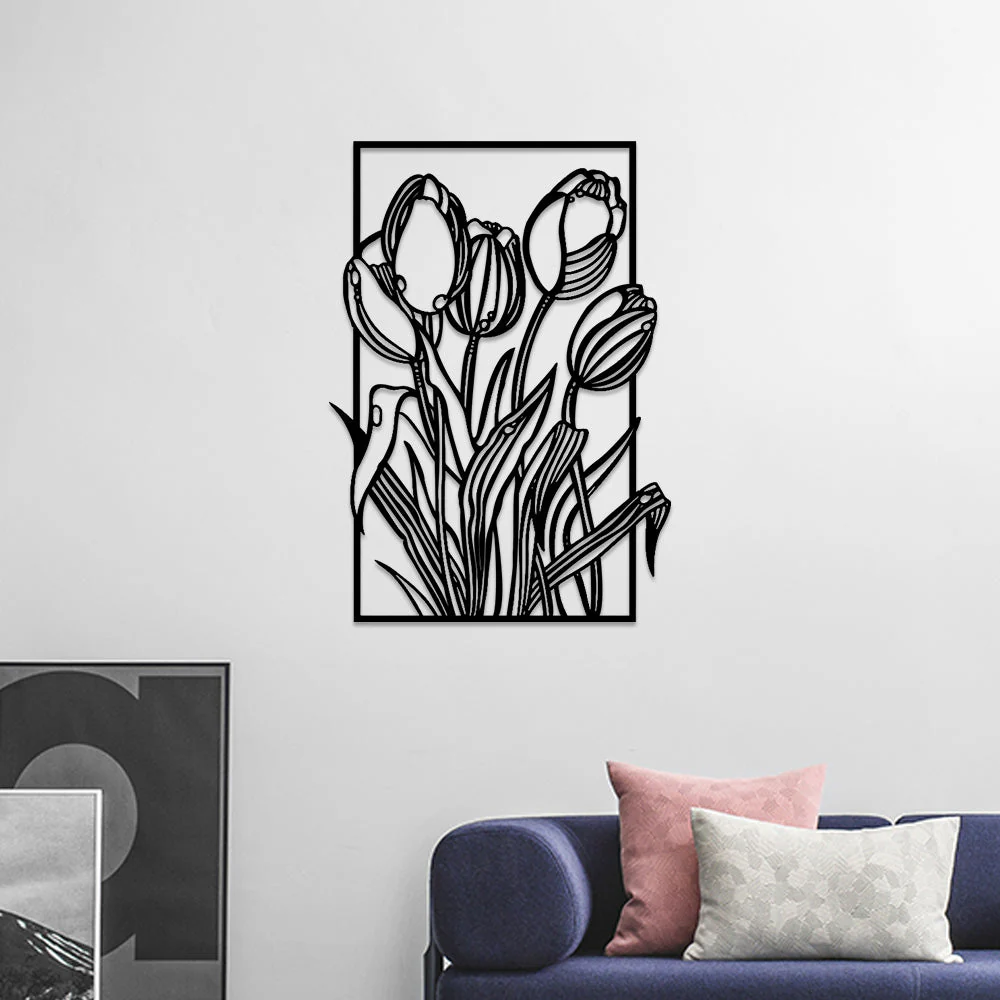 Jardin Fleuri Métal Décoratif Mural - Décoration Murale Intérieur et Extérieur - Image 2