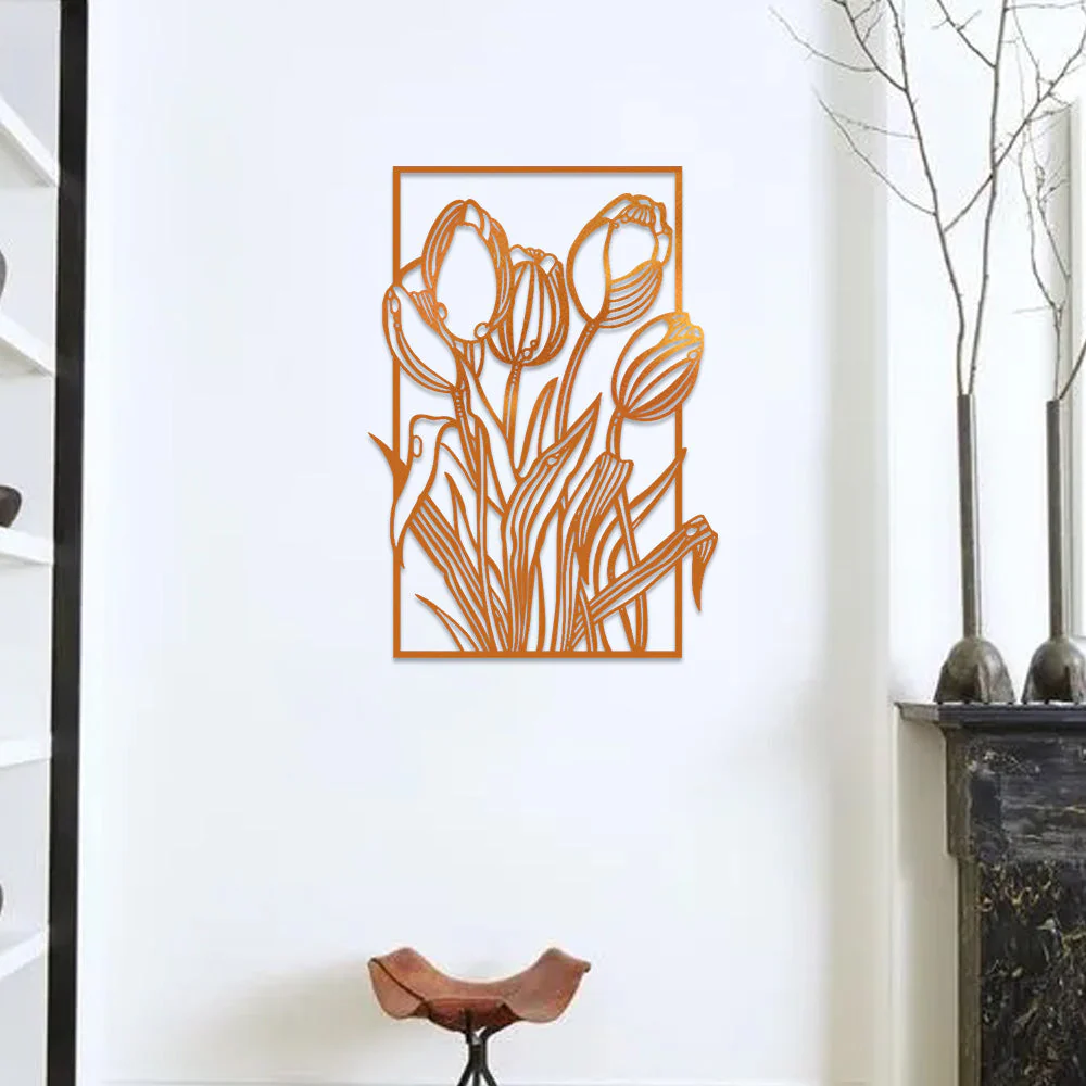 Jardin Fleuri Métal Décoratif Mural - Décoration Murale Intérieur et Extérieur - Image 5