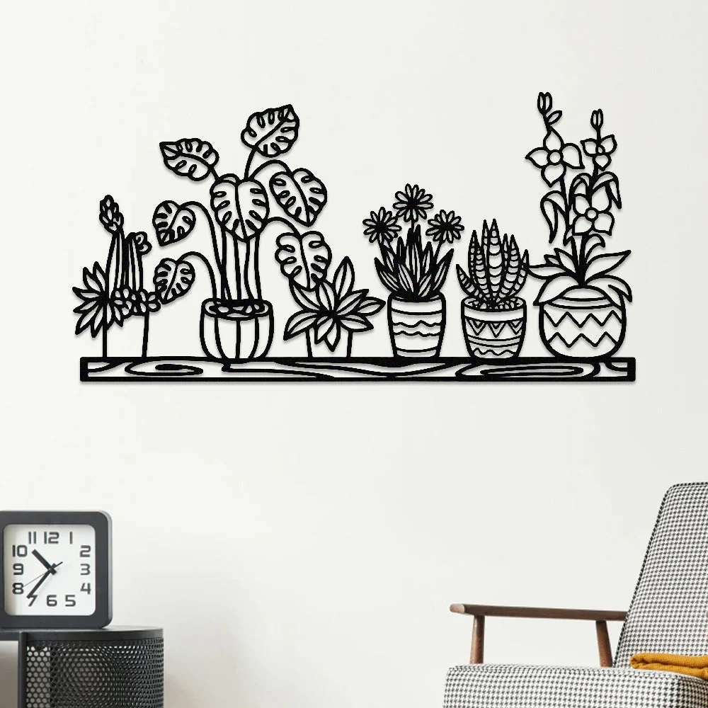 Jardin Fleuri Métal Décoratif Mural - Décoration Murale Intérieur et Extérieur - Image 3