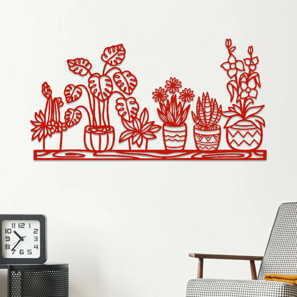 Jardin Fleuri Métal Décoratif Mural - Décoration Murale Intérieur et Extérieur - Image 4
