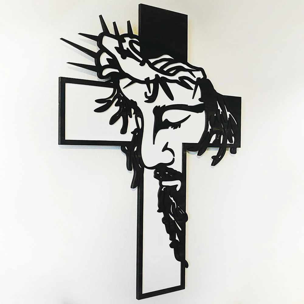 Jésus Croix Plaque Christ Décor Mural