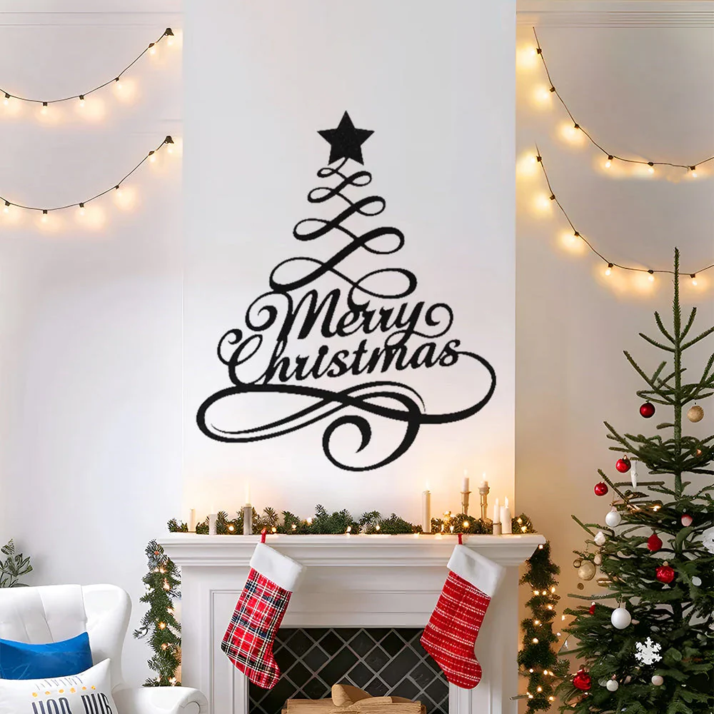 Joyeux Noël Plaque en Métal Décoratif Mural