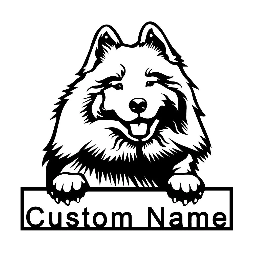 Keeshond Art en Métal Plaque de Nom en Métal Personnalisée - Image 2