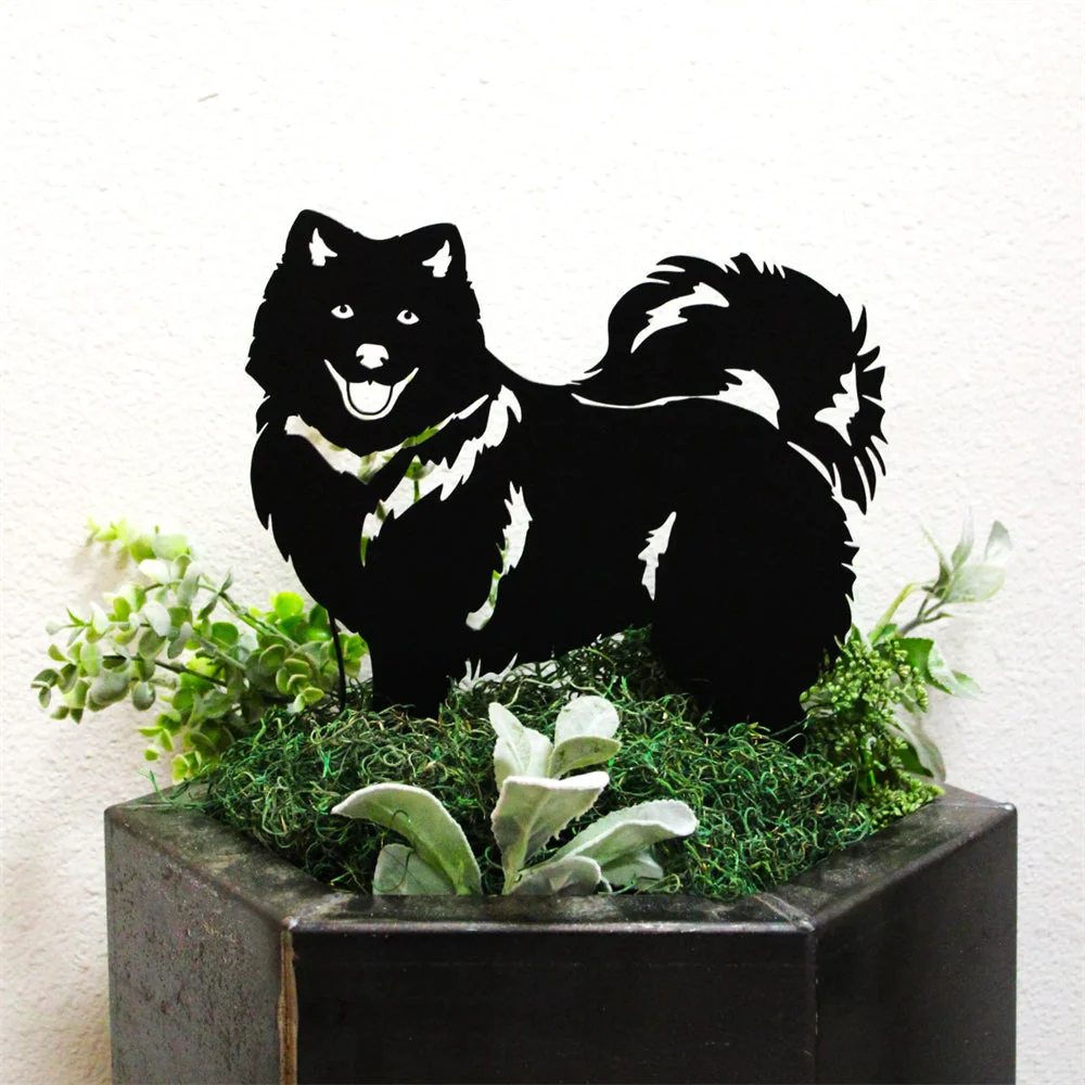 Keeshond Silhouette de Chien en Métal Noir - Image 4