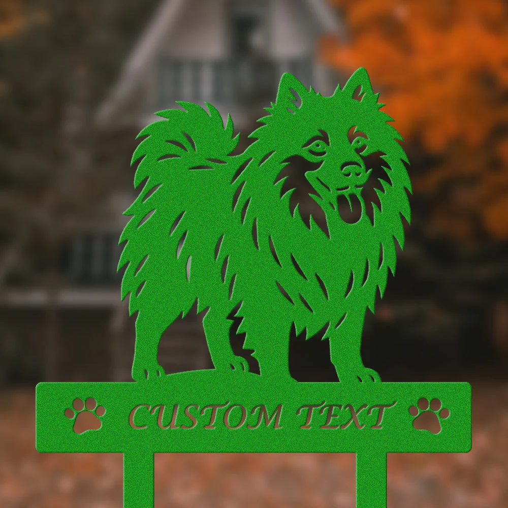 Keeshond Silhouette de Chien Personnalisée Piquet de Jardin en Métal - Image 5