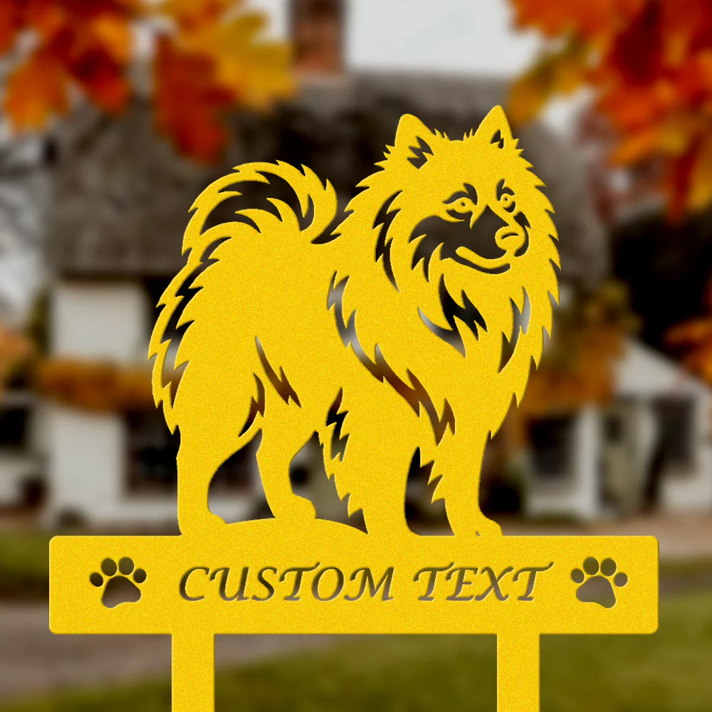 Keeshond Silhouette de Chien Personnalisée Piquet de Jardin en Métal - Image 7
