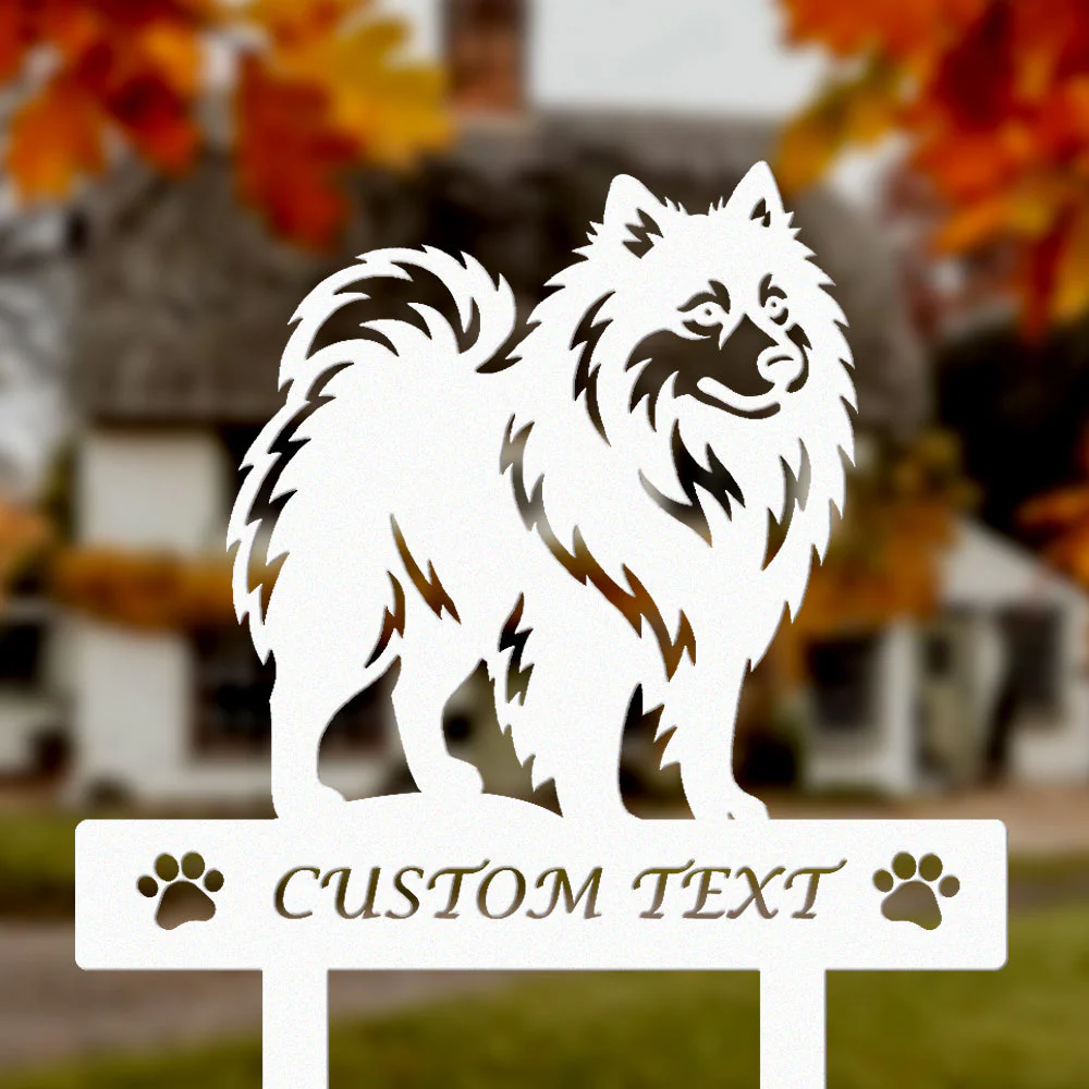 Keeshond Silhouette de Chien Personnalisée Piquet de Jardin en Métal - Image 8