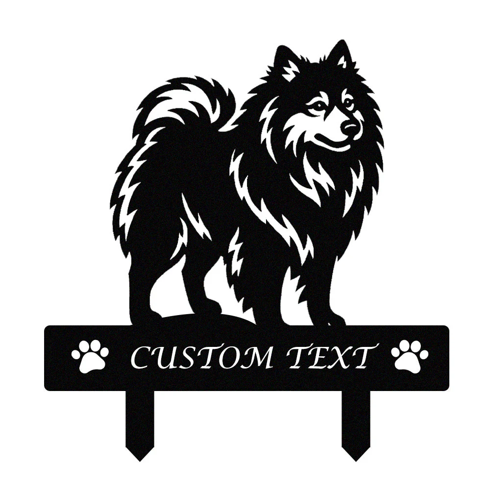 Keeshond Silhouette de Chien Personnalisée Piquet de Jardin en Métal - Image 9