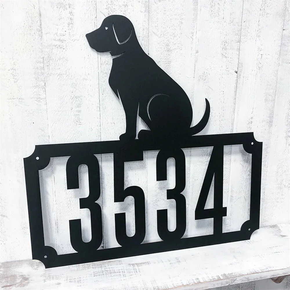 Labrador Numéro de Maison Monogramme Adresse Plaque en Métal Personnalisée - Image 10