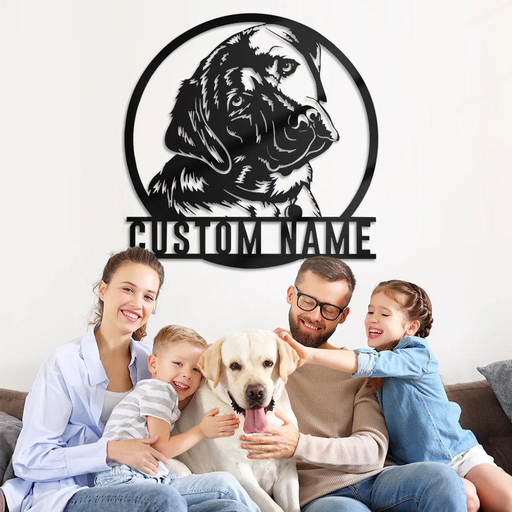 Labrador Retriever Art Mural en Métal Personnalisé pour Amoureux des Chiens