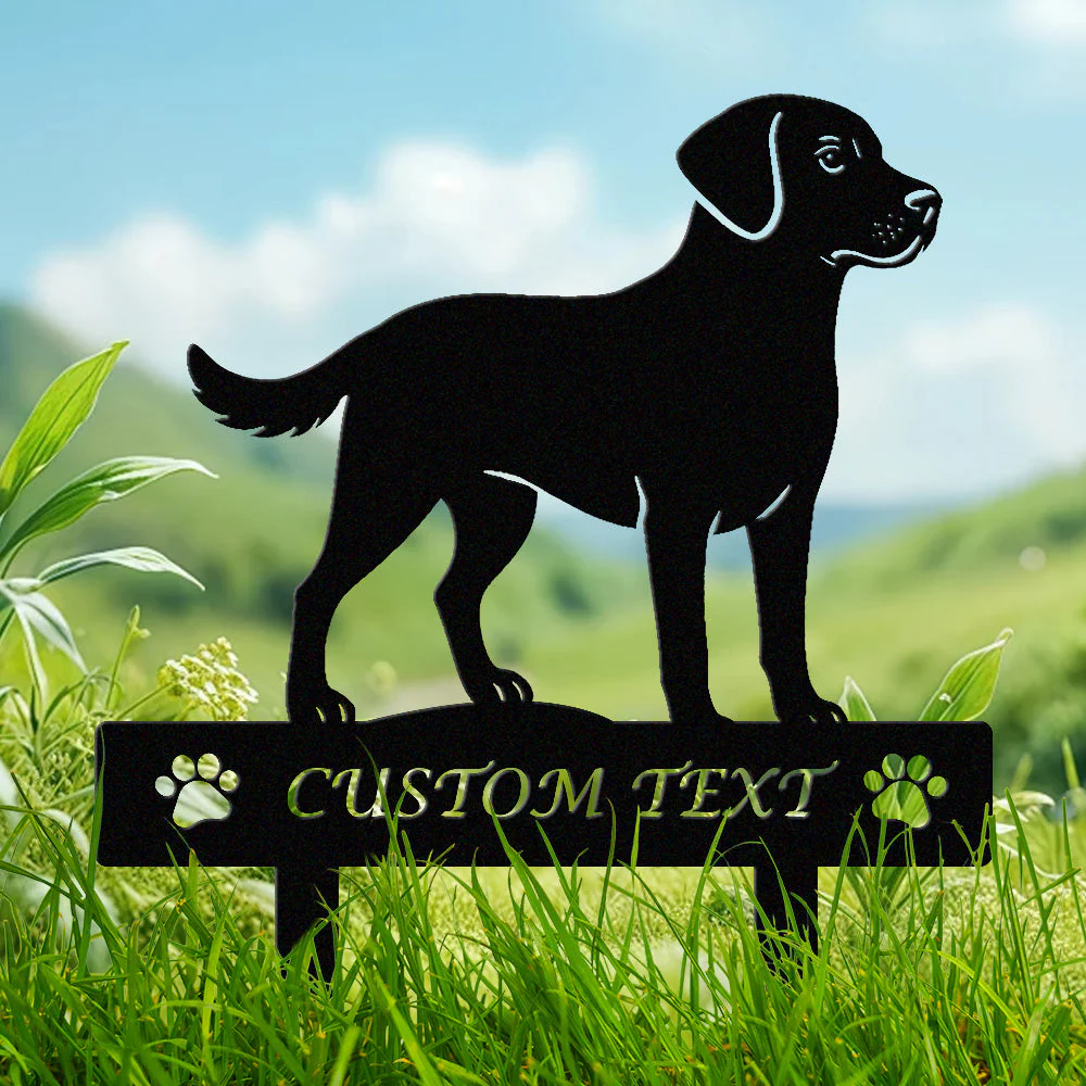 Labrador Retriever Silhouette de Chien Personnalisée Piquet de Jardin en Métal