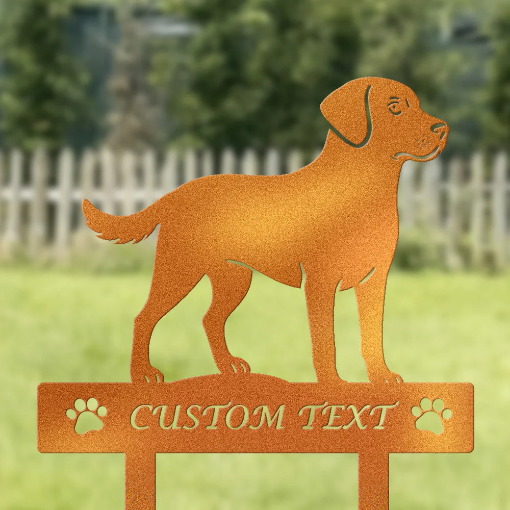 Labrador Retriever Silhouette de Chien Personnalisée Piquet de Jardin en Métal - Image 4