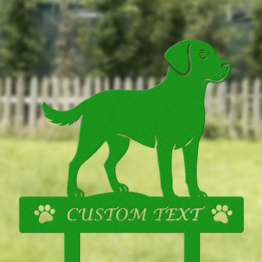 Labrador Retriever Silhouette de Chien Personnalisée Piquet de Jardin en Métal - Image 5