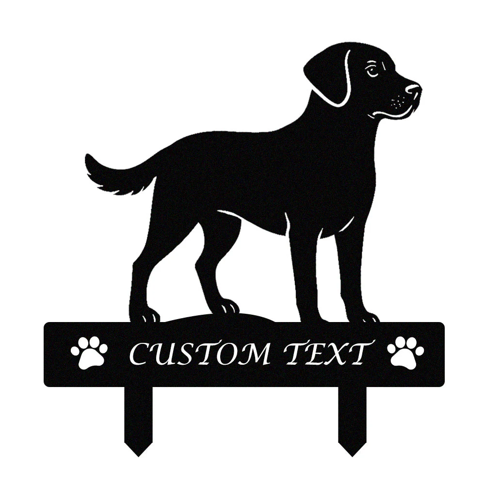 Labrador Retriever Silhouette de Chien Personnalisée Piquet de Jardin en Métal - Image 9