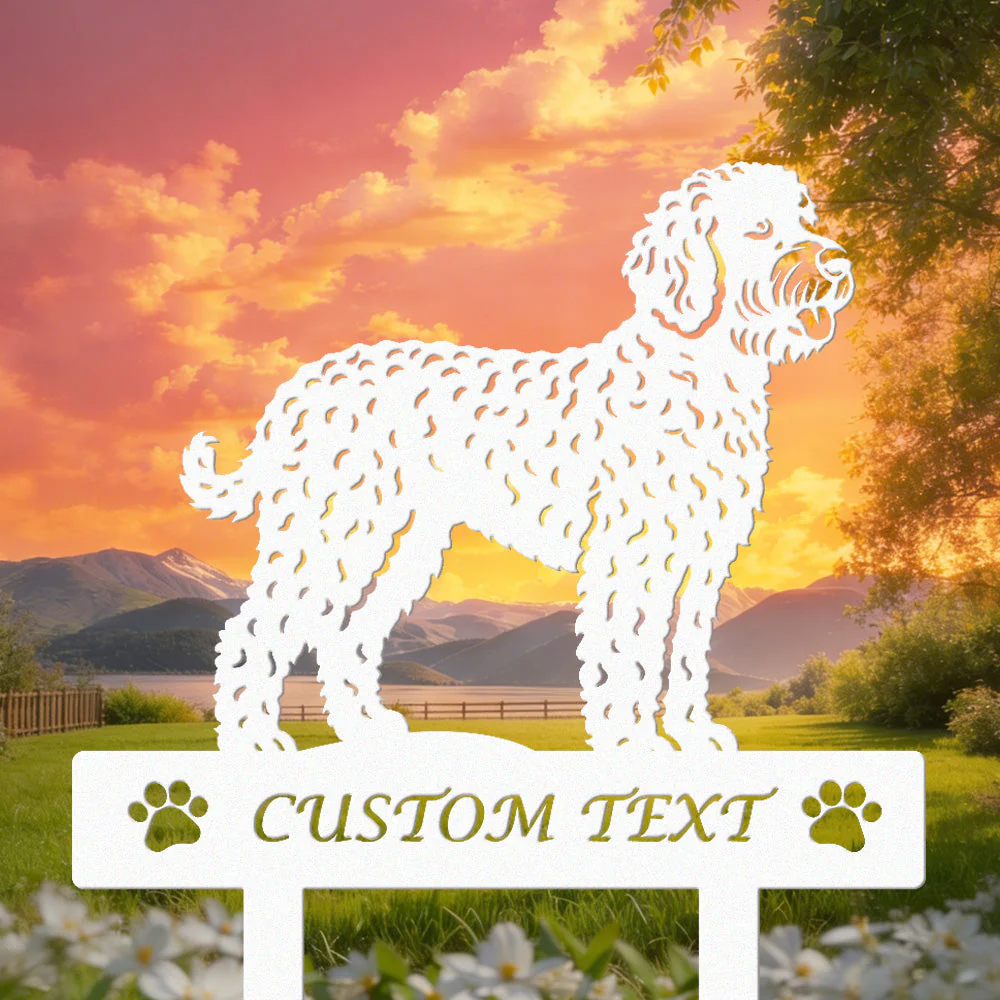 Lagotto Romagnolo Silhouette de Chien Personnalisée Piquet de Jardin en Métal - Image 8