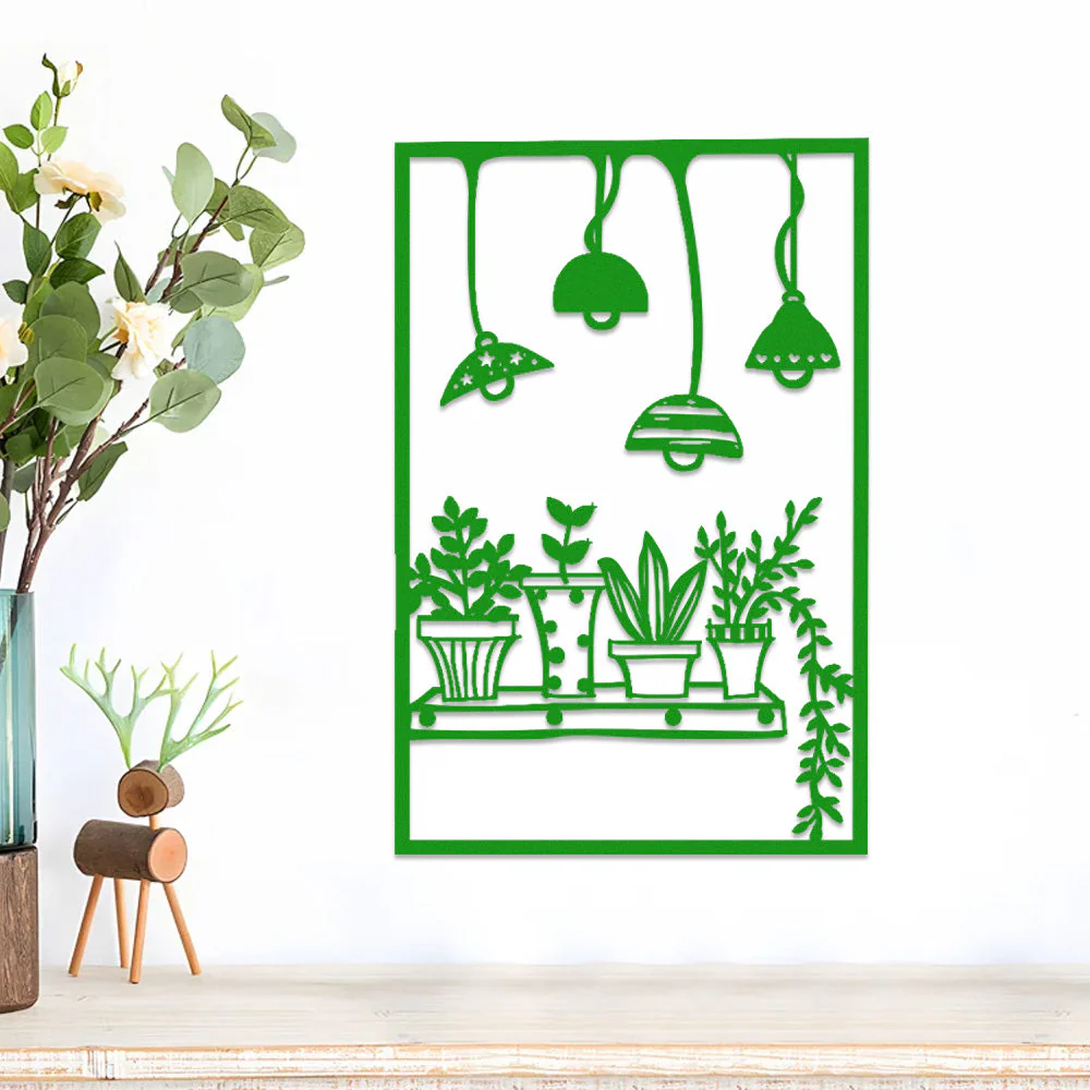 Lampadaire Suspendu et Plante Métal Décoratif Mural - Image 6