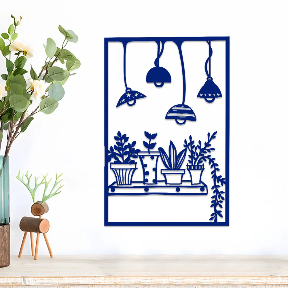 Lampadaire Suspendu et Plante Métal Décoratif Mural - Image 7