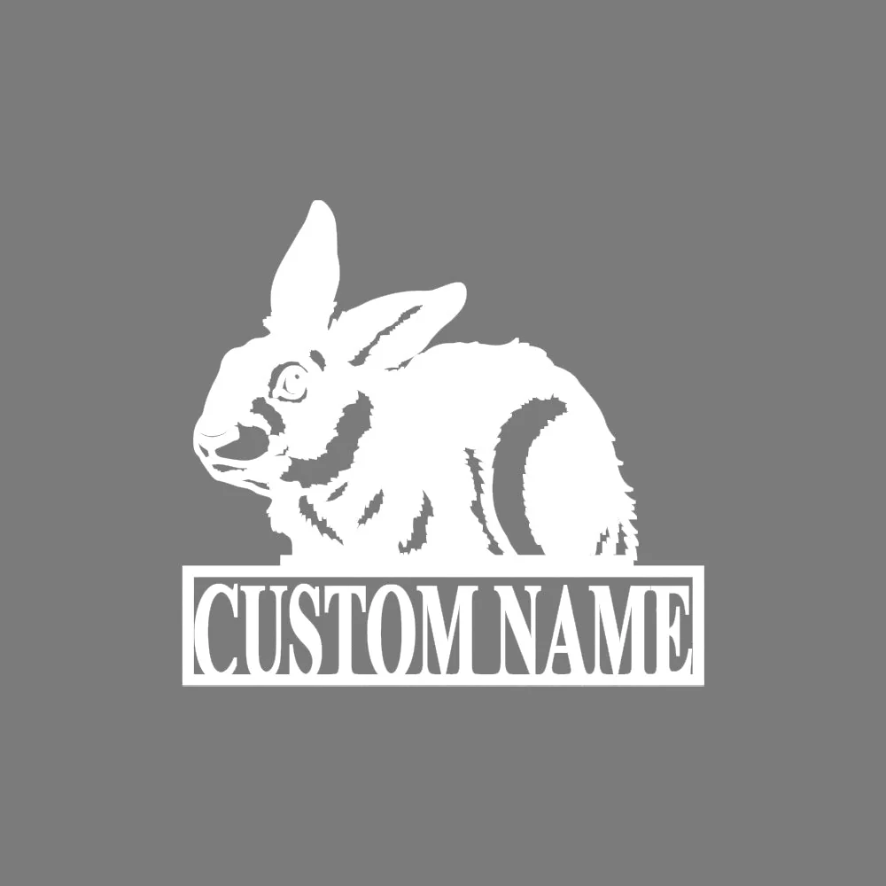 Lapin de Pùques Nom Personnalisé Plaque en Métal Décoratif Mural - Image 11