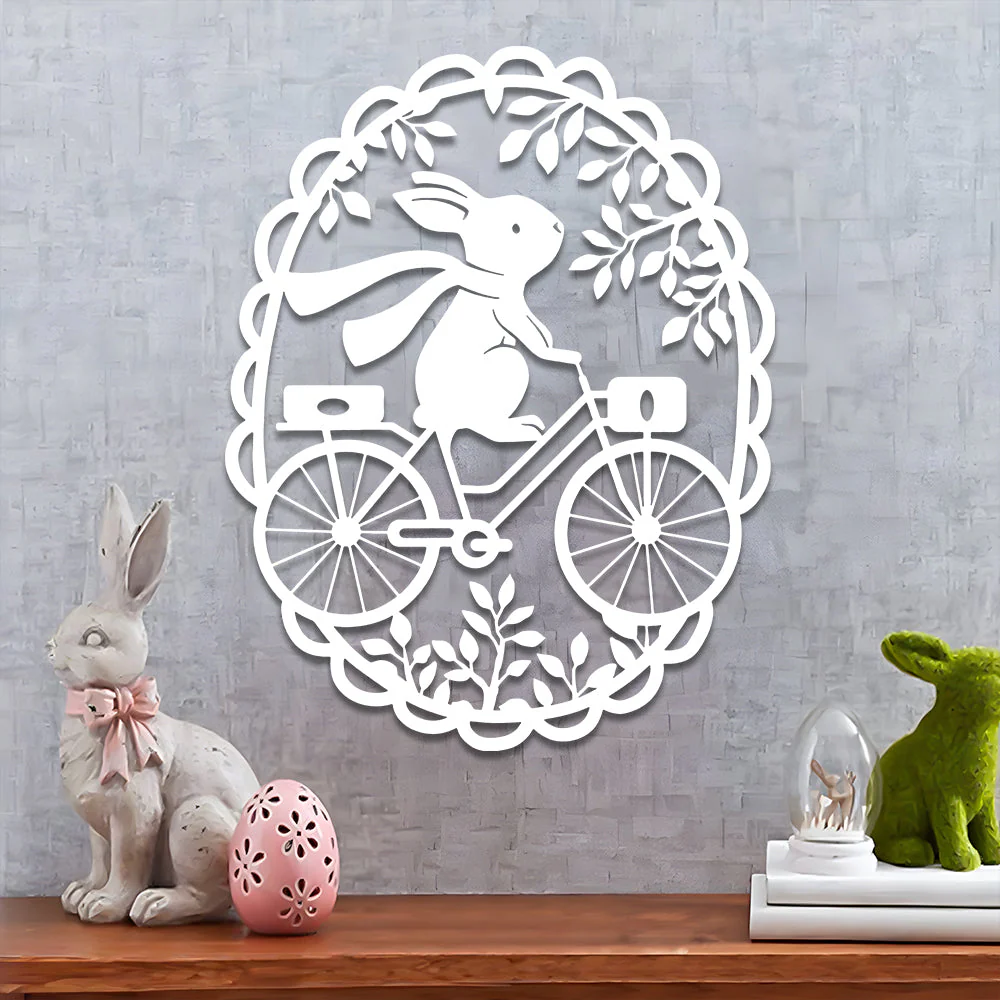 Lapin de Pùques Plaque en Métal Décoratif Mural - Image 2
