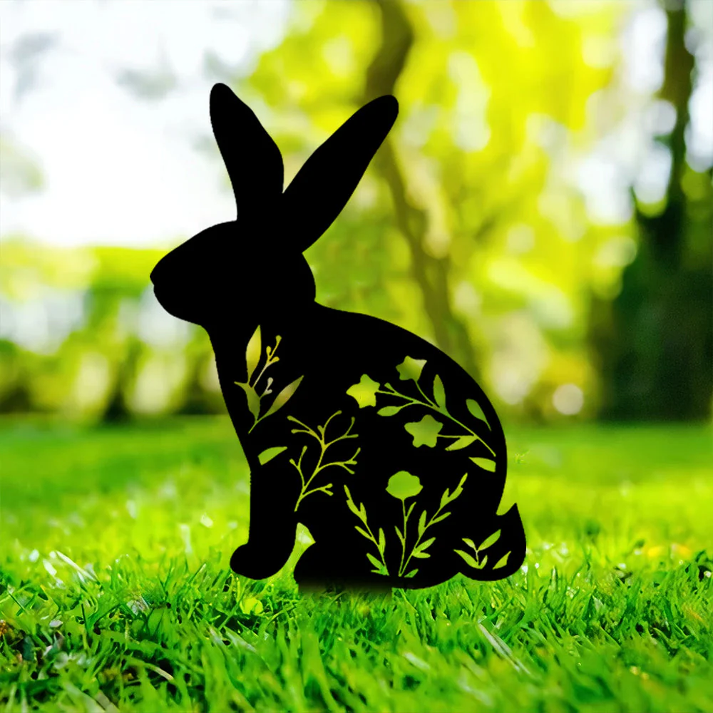 Lapin de Pâques Plaque Métal Décoration Extérieure de Jardin - Image 5