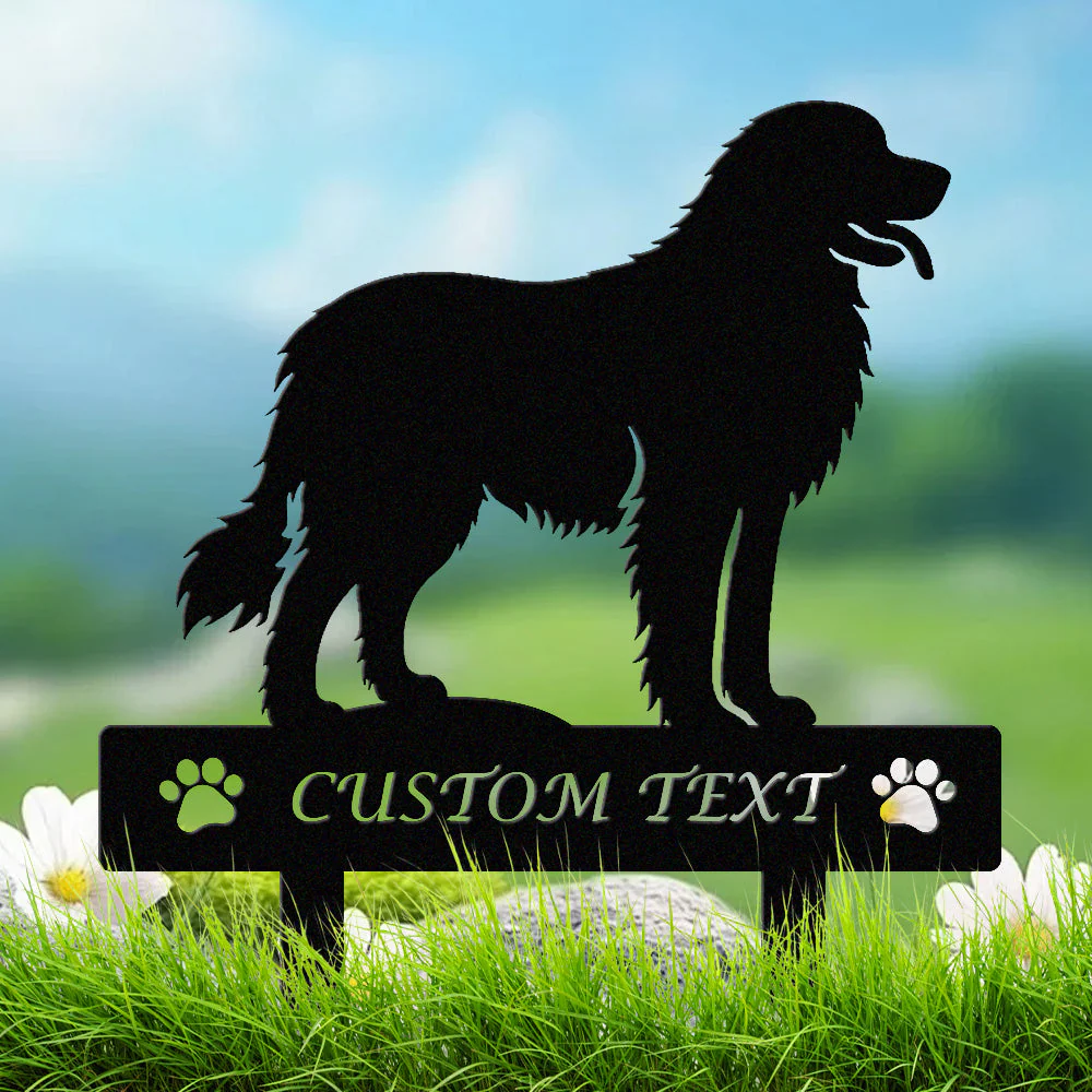 Leonberg Silhouette de Chien Personnalisée Piquet de Jardin en Métal