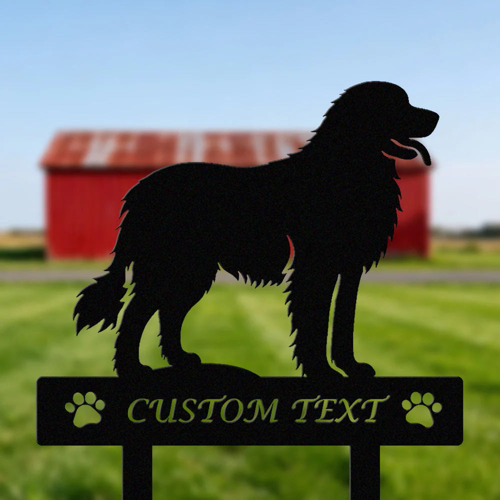 Leonberg Silhouette de Chien Personnalisée Piquet de Jardin en Métal - Image 2