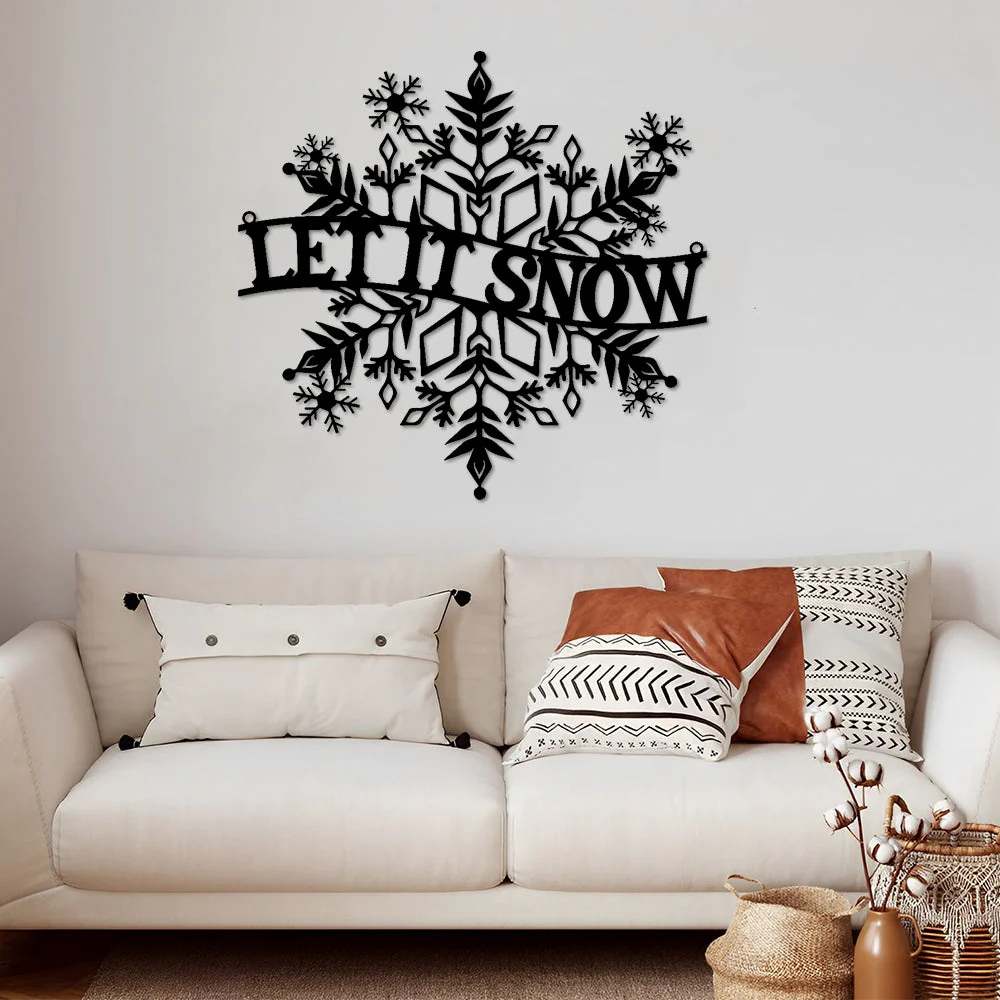 Let It Snow Noël Plaque en Métal Décoratif Mural - Image 3