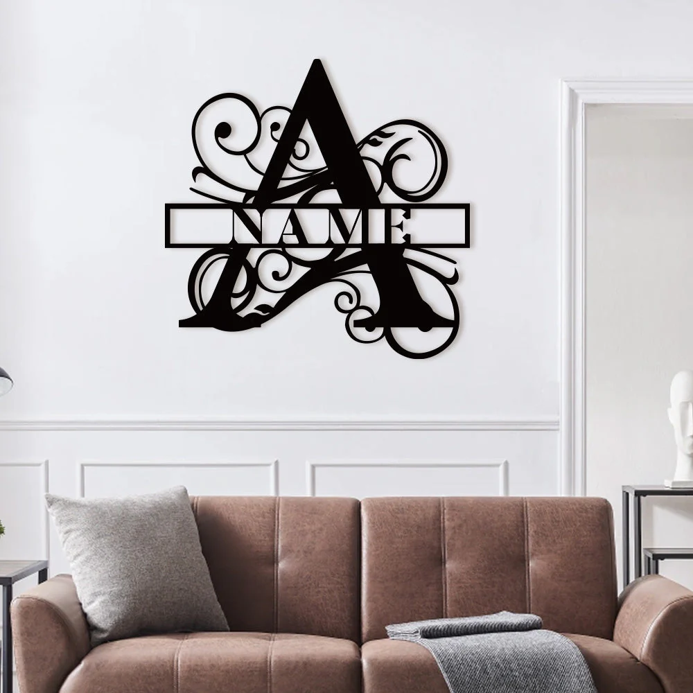 Lettre Tourbillonnante Séparée Nom Logo Personnalisé Art Mural en Métal - Image 5