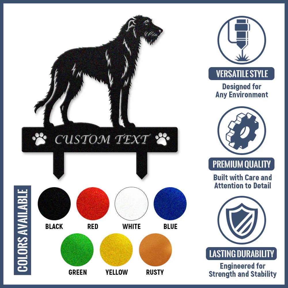 Lévrier Irlandais Silhouette de Chien Personnalisée Piquet de Jardin en Métal - Image 10