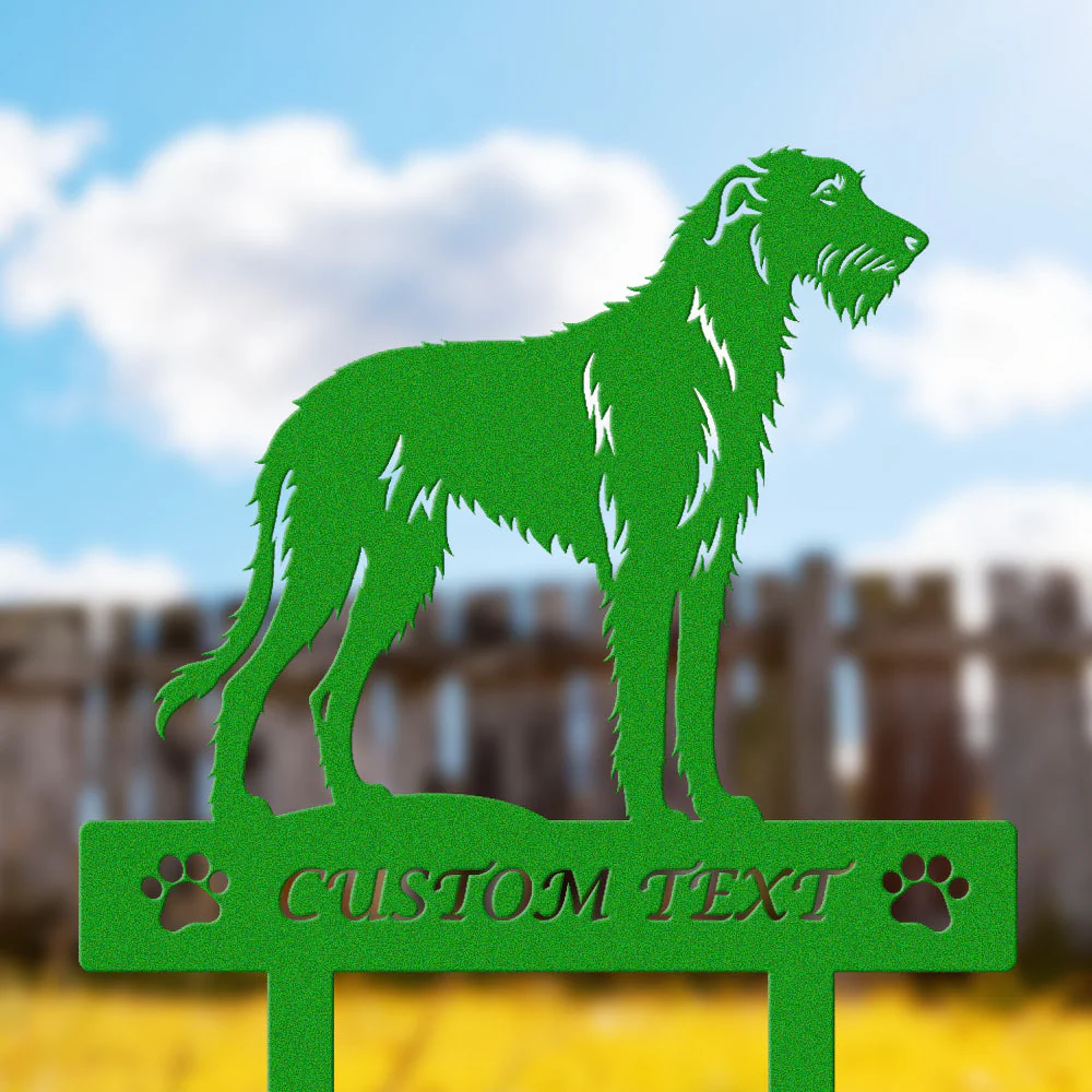 Lévrier Irlandais Silhouette de Chien Personnalisée Piquet de Jardin en Métal - Image 5