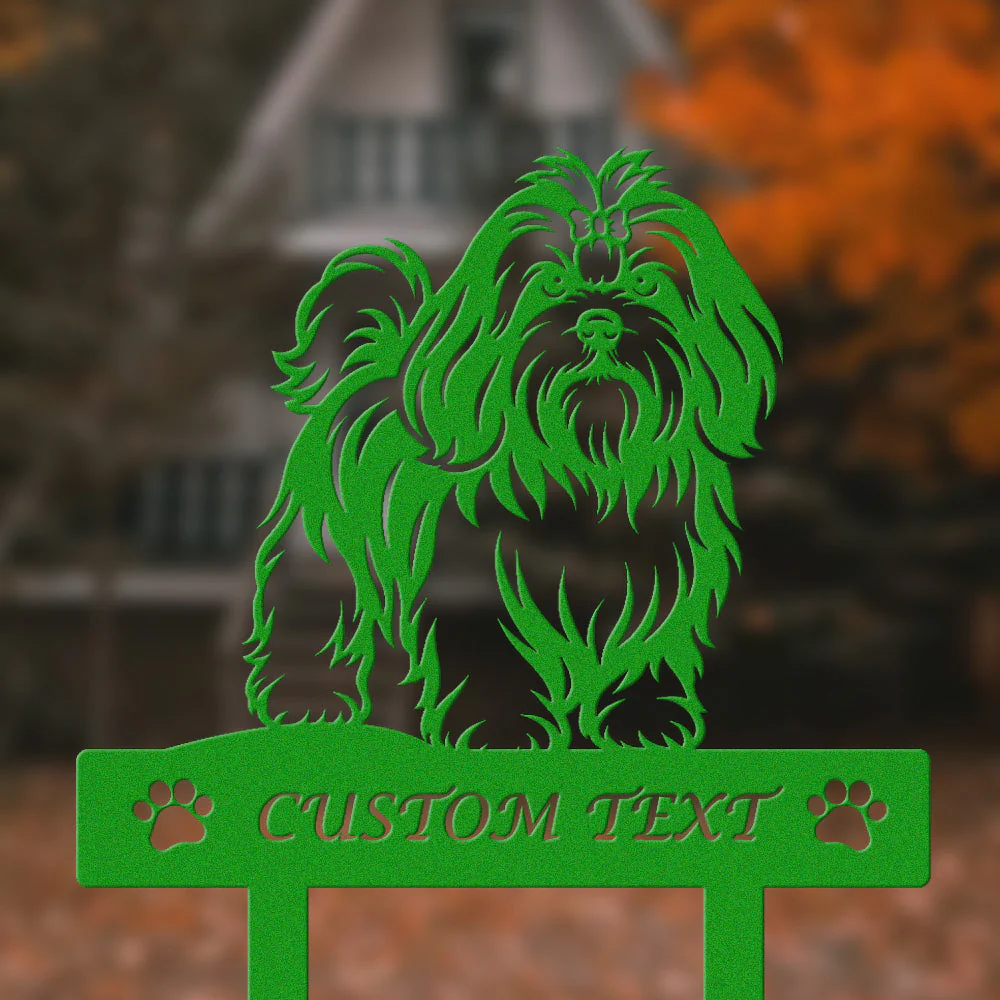 Lhassa Apso Silhouette de Chien Personnalisée Piquet de Jardin en Métal - Image 5