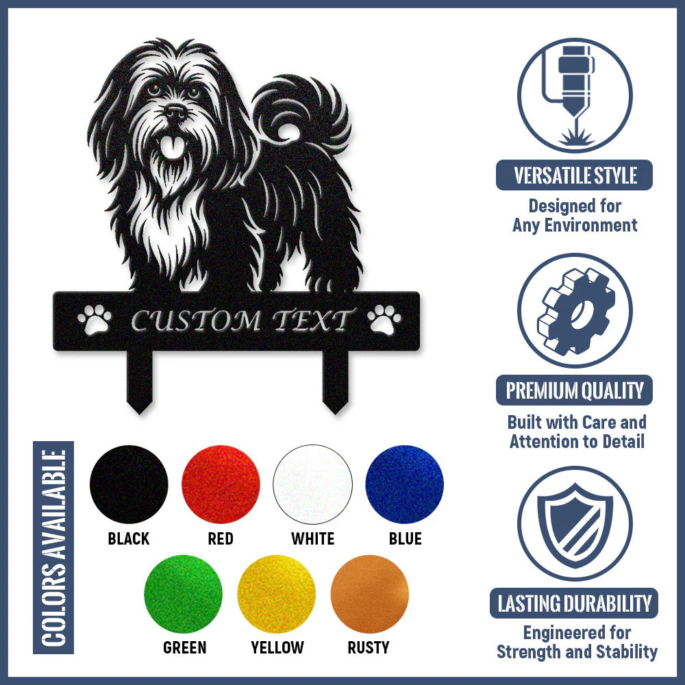 Lhassa Apso Silhouette de Chien Personnalisée Piquet de Jardin en Métal - Image 10