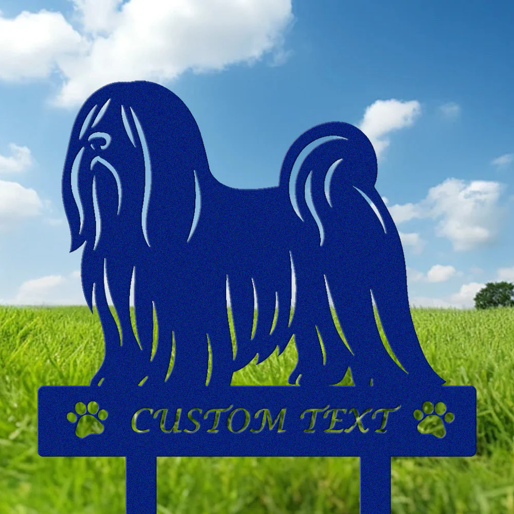 Lhassa Apso Silhouette de Chien Personnalisée Piquet de Jardin en Métal - Image 6