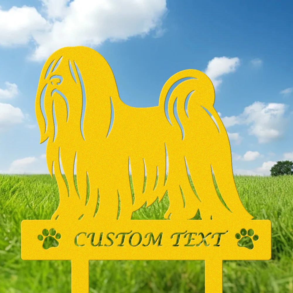 Lhassa Apso Silhouette de Chien Personnalisée Piquet de Jardin en Métal - Image 7