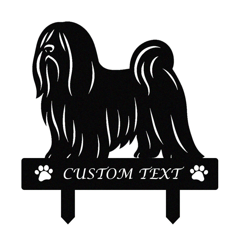 Lhassa Apso Silhouette de Chien Personnalisée Piquet de Jardin en Métal - Image 9