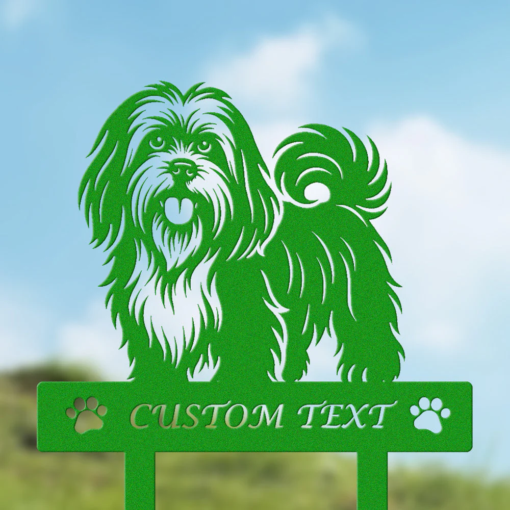 Lhassa Apso Silhouette de Chien Personnalisée Piquet de Jardin en Métal - Image 5