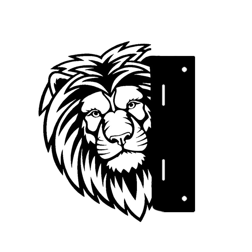 Lion Curieux Plaque Métallique – Décoration de Jardin Extérieur Animale - Image 4