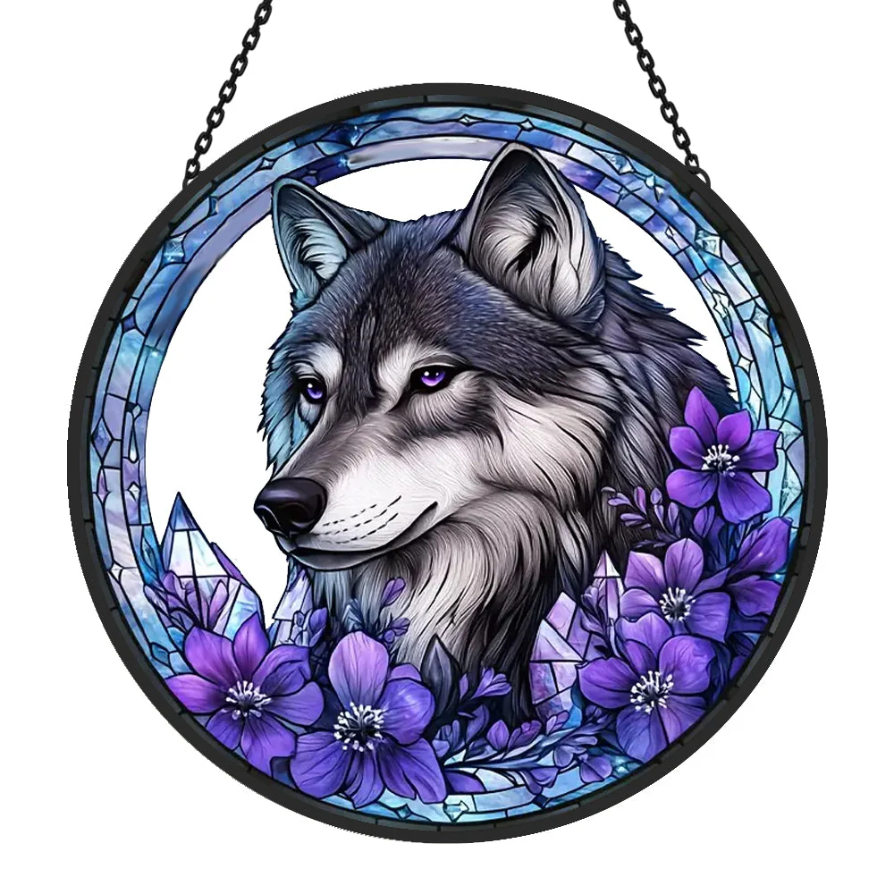 Loup Attrape-Soleil Décoratif en Vitrail à Suspendre - Image 3