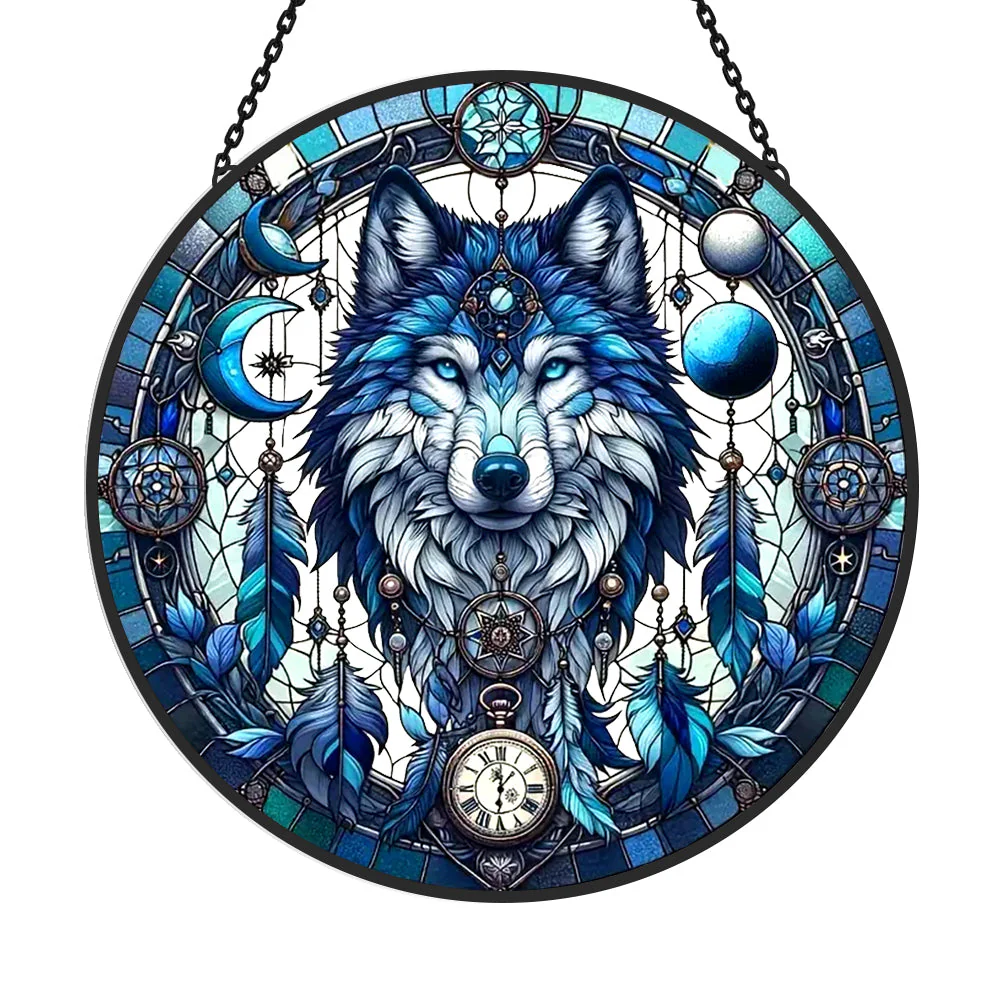 Loup Attrape-Soleil Décoratif en Vitrail à Suspendre - Image 3