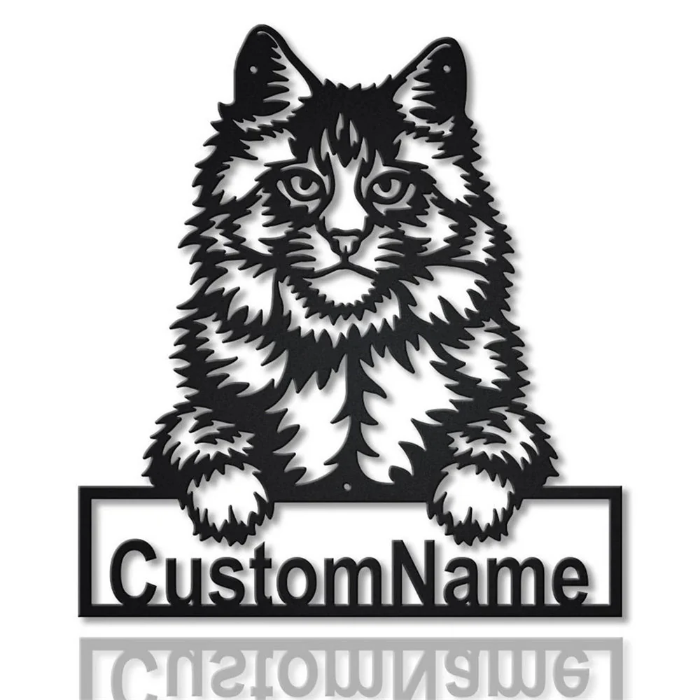 Maine Coon Art en Métal Plaque de Nom en Métal Personnalisée - Image 2