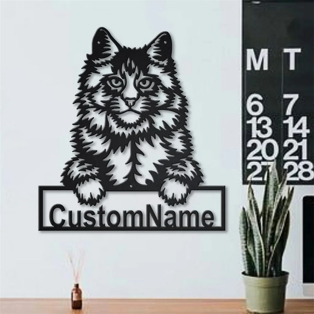 Maine Coon Art en Métal Plaque de Nom en Métal Personnalisée - Image 3