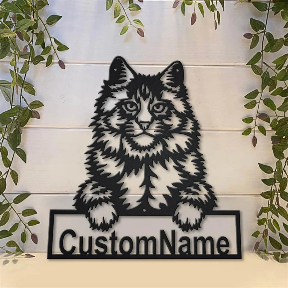 Maine Coon Art en Métal Plaque de Nom en Métal Personnalisée - Image 4