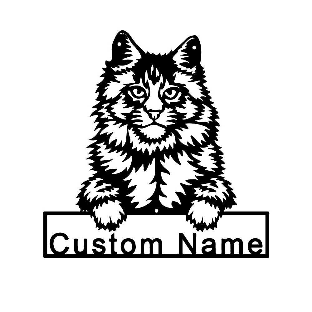 Maine Coon Art en Métal Plaque de Nom en Métal Personnalisée - Image 5