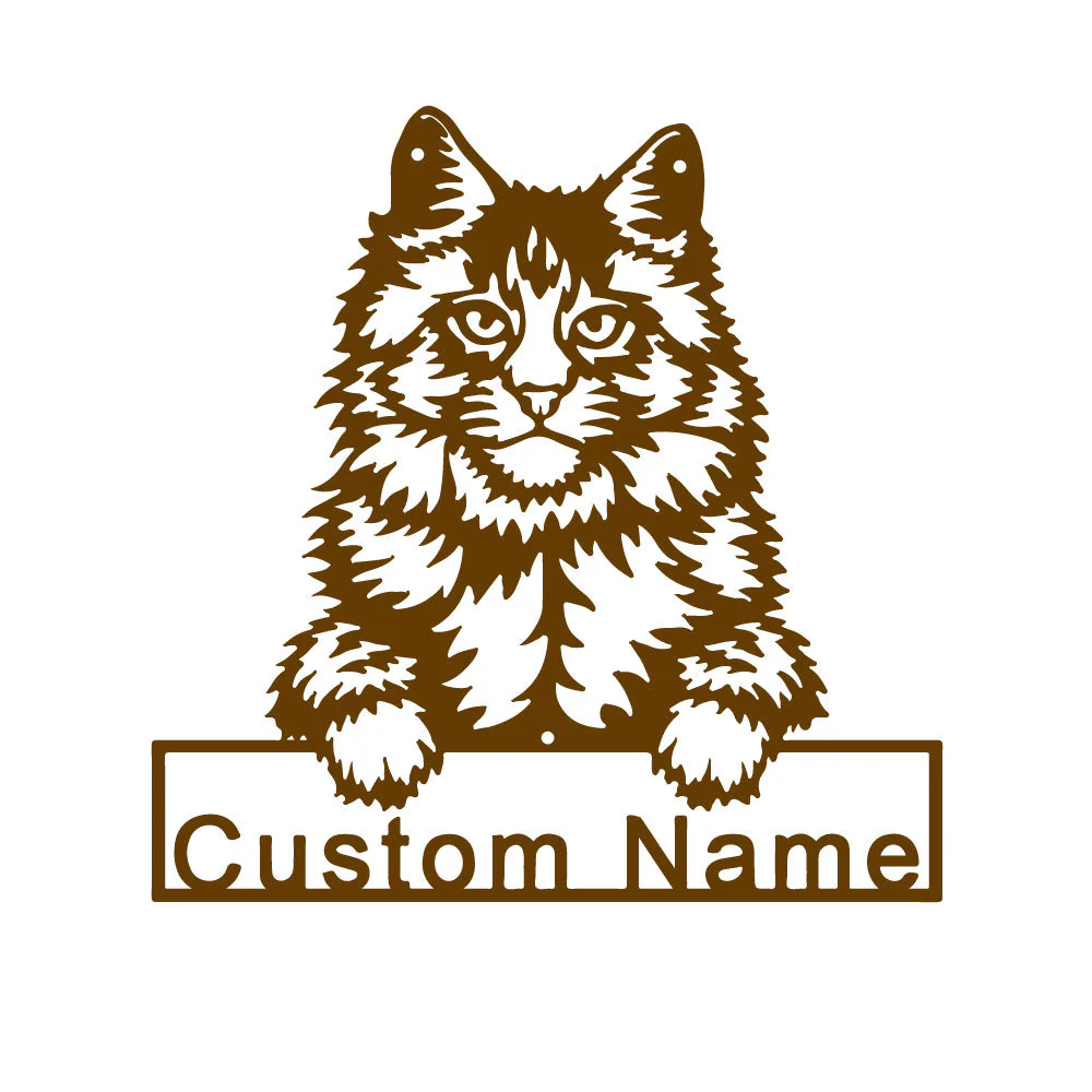 Maine Coon Art en Métal Plaque de Nom en Métal Personnalisée - Image 6