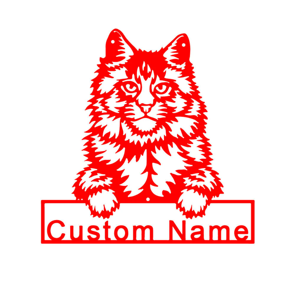 Maine Coon Art en Métal Plaque de Nom en Métal Personnalisée - Image 7