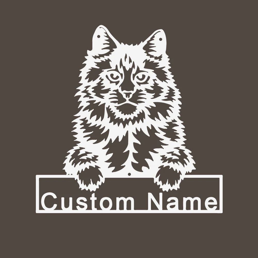Maine Coon Art en Métal Plaque de Nom en Métal Personnalisée - Image 8
