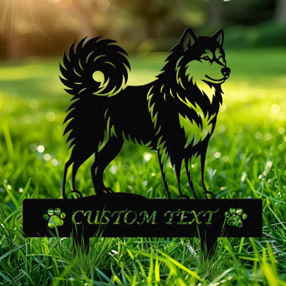 Malamute de l'Alaska Silhouette de Chien Personnalisée Piquet de Jardin en Métal
