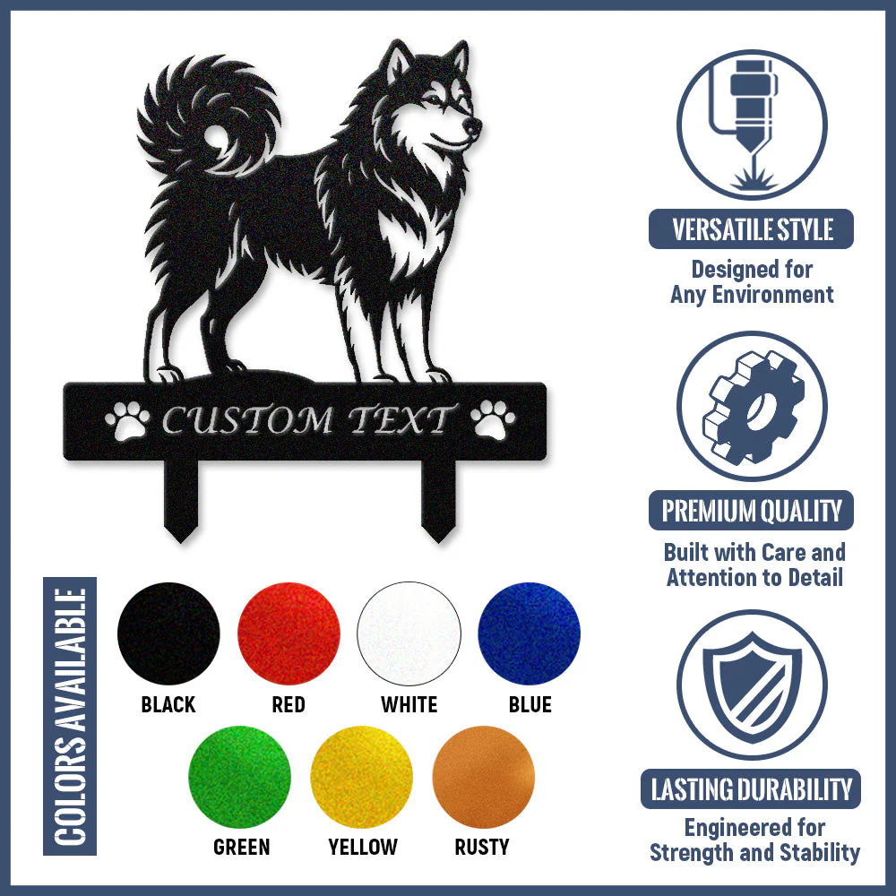 Malamute de l'Alaska Silhouette de Chien Personnalisée Piquet de Jardin en Métal - Image 10