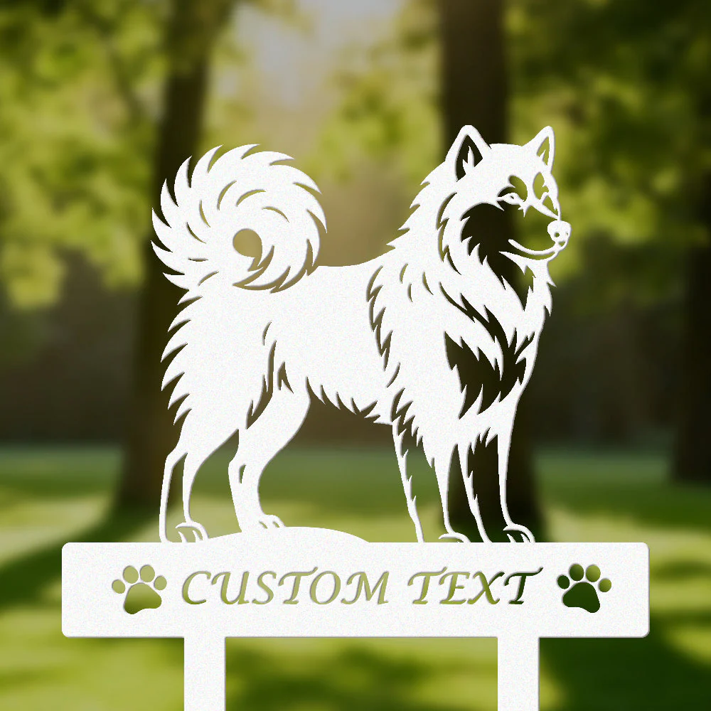 Malamute de l'Alaska Silhouette de Chien Personnalisée Piquet de Jardin en Métal - Image 8